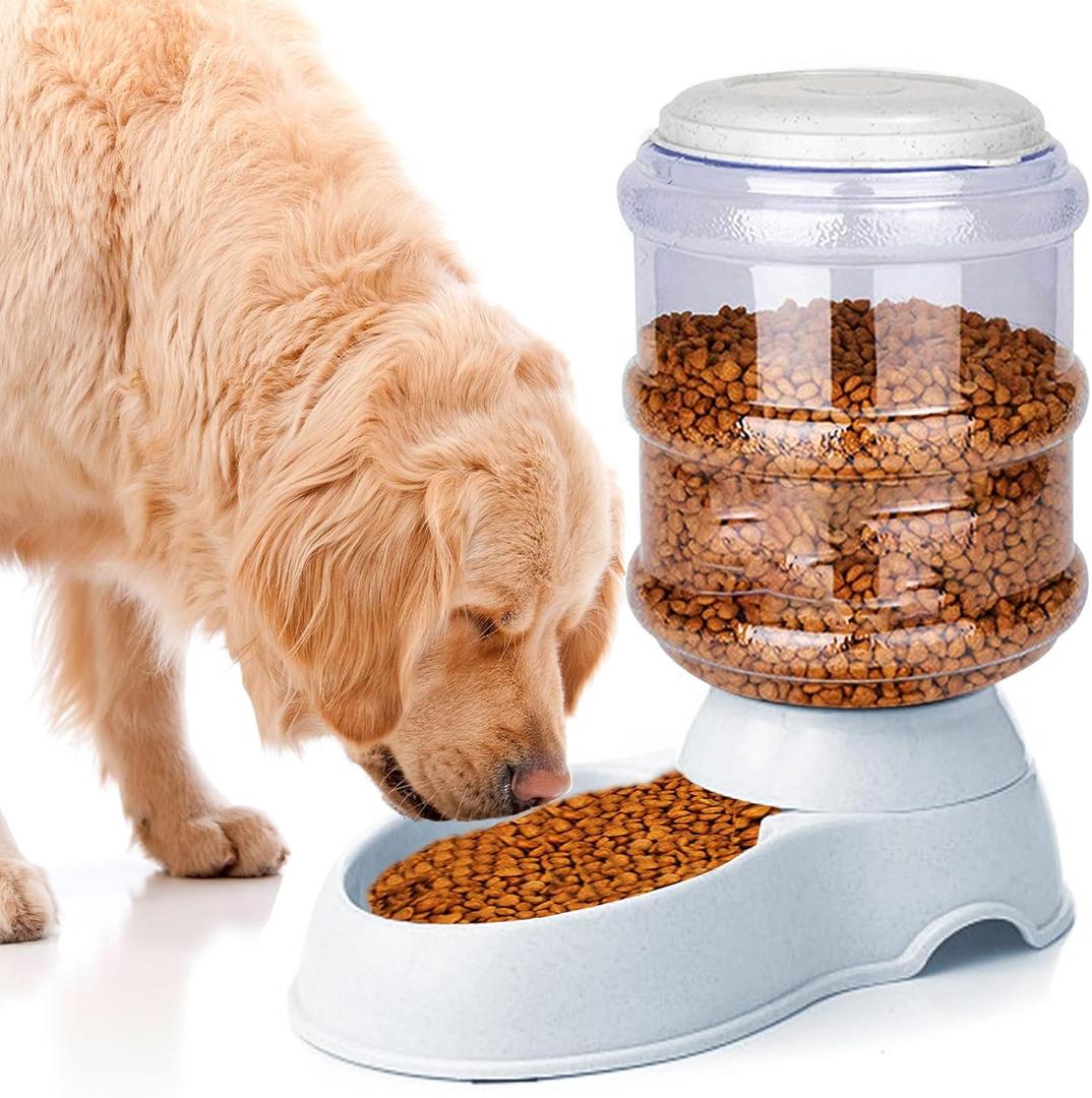 Automatic Dog Feeders, Dog Feeder Dispenser for Large Dogs, 3 Gallon Gravity Automatic Dog Cat Feeder Station, Dry Food Storage Container Bowl for Adult Dogs