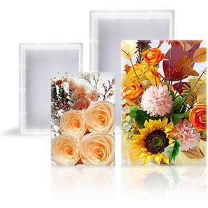 Large Rectangular Resin Molds, 10 Inch 7 Inch Rectangle Epoxy Resin Molds 2 Inch Deep Epoxy Molds for Bookends Wedding Bouquet Flower Preservation Home Decors