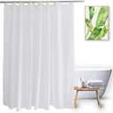 Fabric Shower Curtain Liner 72x75 inch White Water Repellent Washable Cloth Shower Curtain Sets for Hotel Spa, 72 x 75 Inch