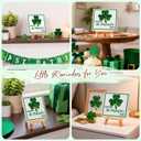 St Patricks Day Decoration - Happy Saint Patricks Day Accessories Decor, Wood Ceramic Table Desk Sign, Green Lucky Shamrock Home Office Spring Tiered Tray Decor Centerpiece
