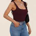 Womens Tank Tops Dressy Summer Sleeveless Shirts Sexy Square Neck Double Lined Fitted Tops T Shirts Blouses