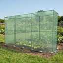 BPS Crop Cages for Garden Plant, 12x4x6 Ft Plant Netting Protection Tent with Zippered Door for Plants, Raised Garden Bed Cover with Frame for Vegetables, Fruits and Flowers