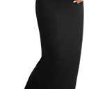 SHENHE Women's Maternity Skirt Knit Adjustable Waist Drawstring Maxi Skirt (Black, L)