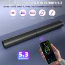 Puriom Sound Bar for Smart TV, 100W Sound Bar with Bluetooth 5.3/ARC/Opt/AUX Connect, 2-in-1 Detachable Home Soundbar, Home Theater Speaker & Bass Effect, for TV/PC/Projectors