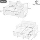 3 in 1 Convertible Loveseat Sleeper Sofa Bed , 61.4" Chenille Upholstered Futon Love Seat Sofabed with Adjustable Backrest, Pull Out Couch Bed Sofacama with Storage Shelves ,Cup Holder for Living Room