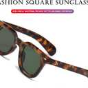 PORADAY Square Sunglasses for Women Men Trendy Thick Frame Sun Glasses Black Shades