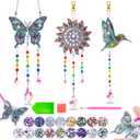 Diamond Art Kits for Kids Ages 6-12: Birthday Gifts for 7 8 9 10 Year Old Girls Teens Creative Arts & Crafts for Girls Boys DIY Wind Chime & Suncatcher Craft Kit Crystal Window Garden Decor Kit (3pcs-01)