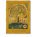 Framed Girl and Floral Tree Poster 3pc. Canvas Print Art Boho Wall Art Painting Pictures Whimsical Art Print Wall Decor Contemporary Home Decor for Living Room Bedroom Apartment (23"L x16"W)