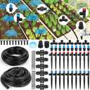 Drip Irrigation Kit, Flantor 190FT Greenhouse Drip Irrigation System Adjustable Garden Watering System with 1/2" & 1/4" Irrigation Tubing, Patio Misting Plant Watering System for Garden and Lawn