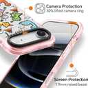 for iPhone Air Case Cute - Military-Grade 20 ft Drop Protection Shockproof Phone Case - Funny Dinosaur Land Design for iPhone 17 Air (6.5") Glitter Pink