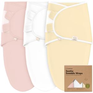3-Pack Organic Baby Swaddle Sleep Sacks - Swaddles for Newborns, Infant 0-3 Months, Baby Girls, Boys, Soft & Snug Newborn Sleep Sack, Nursery Swaddling Blankets (Daffodil) (One Size)