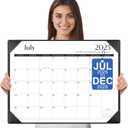 Gannyfer Large Desk Calendar 2025-2026 with Mat - 18 Month Table Calendar, 22" x 17" Desktop Pad Calendar for Planning and Organizing in Your Family, School or Office - Black