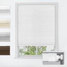 LazBlinds No Drill Cordless Cellular Shades, 29.5" W x 48" H, White