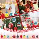 12 Sets Christmas Crochet Ornaments for Tree Decor, Totally Handmade Knitted Christmas Bulb Ball Ornament with Positive Cards and Bags for Xmas Stocking Stuffers and Office Coworker Gifts