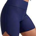 Yilisha Womens Tummy Control Swim Shorts Black Plus Size High Waisted Bikini Bottoms Swimsuit Shorts Swim Bottoms Swimwear, Small