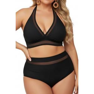 Tempt Me Women Plus Size Bikini High Waisted Swimsuits Mesh Tummy Control Two Piece Bathing Suit 24W Tempt Me Women Plus Size Bikini High Waisted Swimsuits Mesh Tummy Control Two Piece Bathing Suit 24W