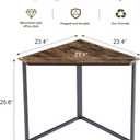 VECELO Corner Desk,Office Tables for Living Room for Small Space Triangle Computer Desk with Steel Frame Corner Shelves with Metal Frame Writing Desk for Workstation Classic Brown 33.1"