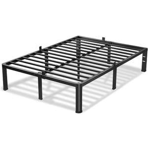 VIPSHOW 12 Inch King Size Bed Frame, 3500Lbs Heavy Duty Metal Platform with Round Corner Legs Mattress Slide Stopper, Steel Slat Support No Box Spring Needed, Noise Free, Non-Slip, Easy Assembly