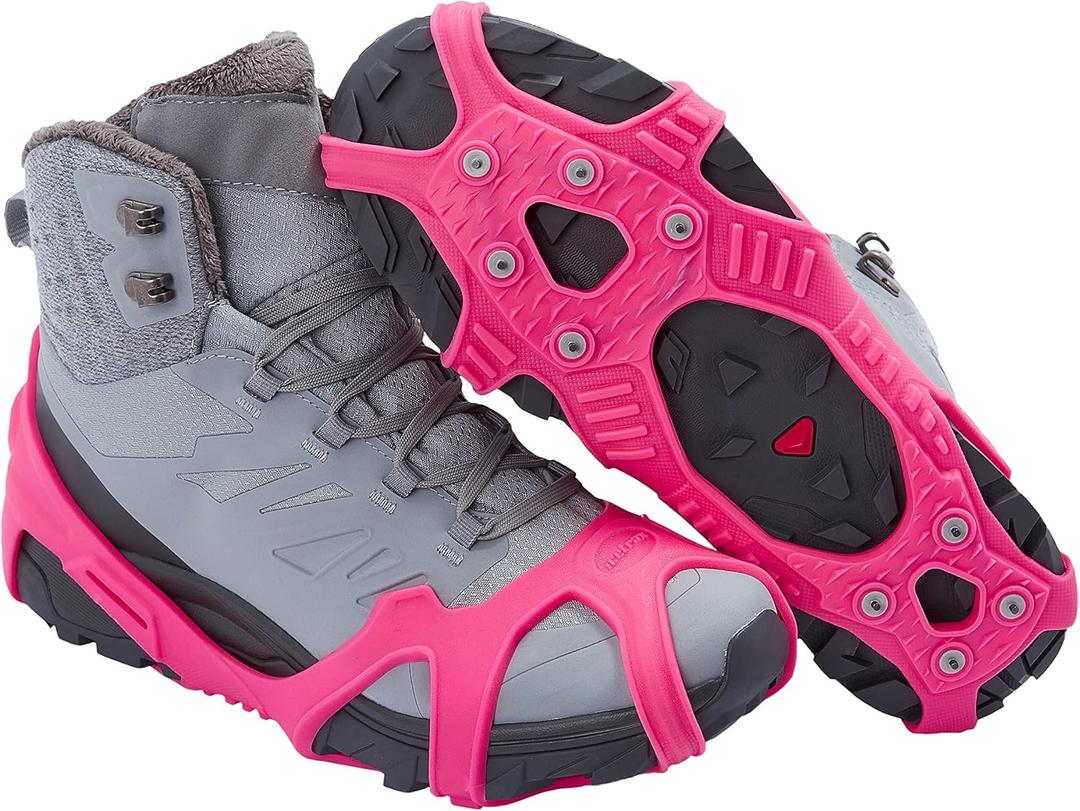 ICETRAX V3 Tungsten Crampons, Ice Cleats for Shoes and Boots - Ice Grips for Snow and Ice, Non-Slip Shoe Grippers with Reflective Heel (S/M (Men: 5-9/ Women: 6.5-10.5))
