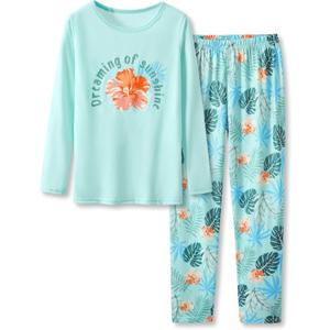 Trendy Tie Dye Spiral Pajamas for Girls 2-Piece Soft Long Sleeve & Pants PJ Set Jammies Size 6-18