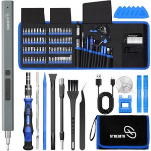 STREBITO Electric Screwdriver, 144-in-1 Precision Screwdriver Set, 120 Magnetic Bits, Organized Storage and Portability, Small Tool Kit for Electronics, PC, Computer and Laptop (Blue)
