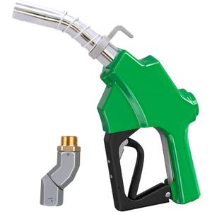 1'' NPT Automatic Fuel Nozzle with Fuel Hose Swivel & Hook, Auto Shut-Off Aluminum Alloy Diesel Nozzle Max Flow Rate 30 GPM, 19/16" (OD=30mm) Spout for Diesel, Gasoline, Biodies