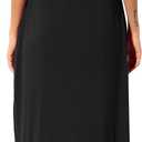 GRECERELLE Women's Summer Maxi Dress Casual Loose V Neck Short Sleeve Side Split Long Dresses with Functional Pockets (Black)