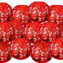 13 Pcs 12 Inches Large Chinese Japanese Paper Lantern Hibachi Party Decorations Red Cherry Blossom Decorative Hanging Lantern for Chinese New Year Home Restaurant Wedding Decor(Red)