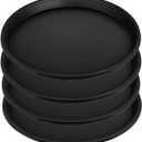Kichwit 4 Pack 17.7 Inch (15.5 Inch Base) Plant Saucer, Heavy Duty Large Round Plastic Plant Trays for Indoor & Outdoor, Black