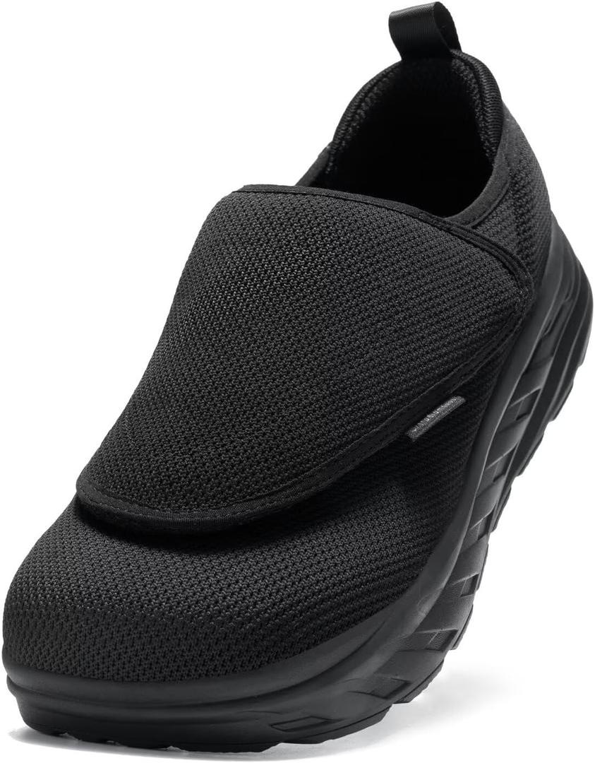 Mens Orthopedic Diabetic Wide Sneakers Shoes: Slip-On with Arch Support for Neuropathy, Plantar Fasciitis, Flat Feet, Pain Relief, Kuru Orthotic Shoes with Cushion for Extra Toe Box, Walking Size 10