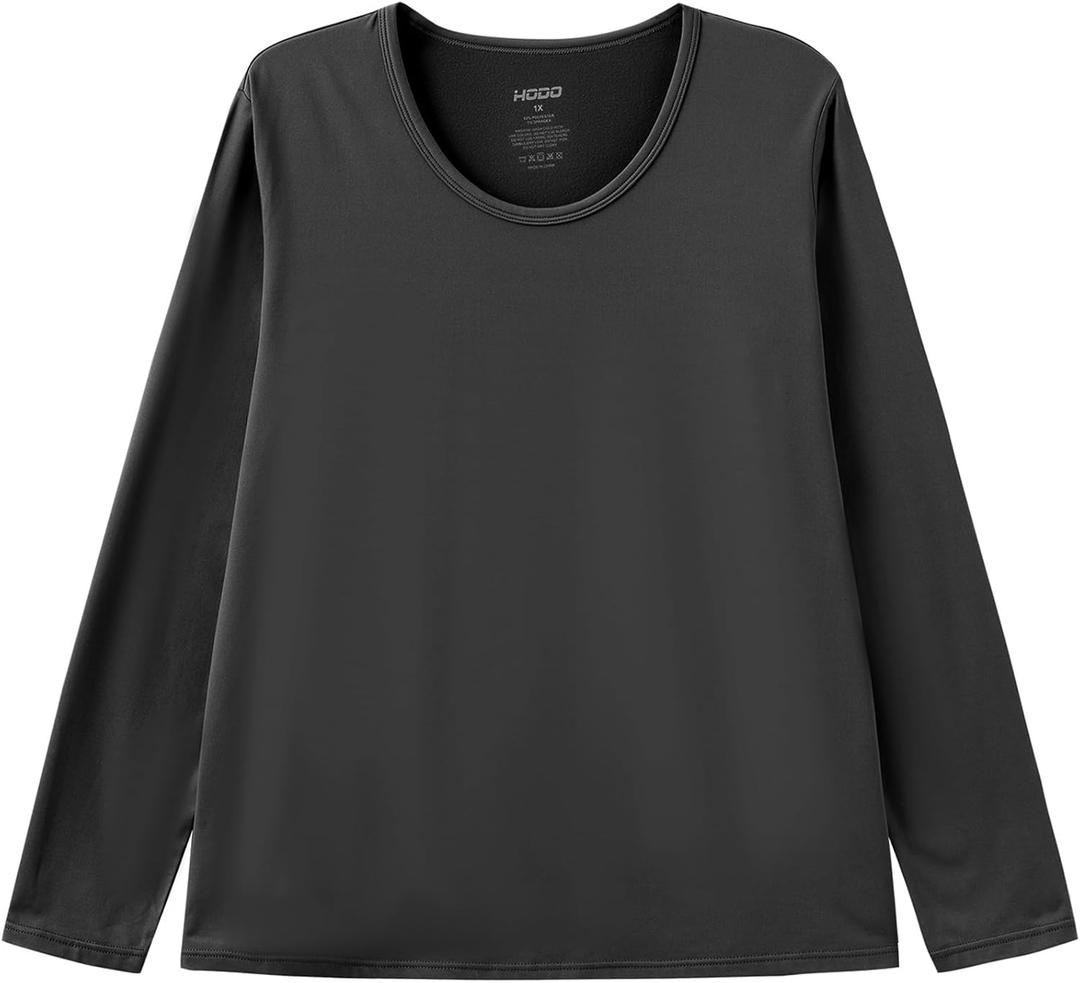 HODOSPORTS Boys Thermal Underwear Set Kids Winter Base Layer Fleece Lined Compression Shirt Pant (Gray, L)