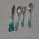 20-Pieces Color Silverware Sets for 4,Green and White Handle Stainless Steel Cutlery Set, Include Forks Spoons and Knives Set, Dishwasher Safe Utensil Sets for Home Restaurant