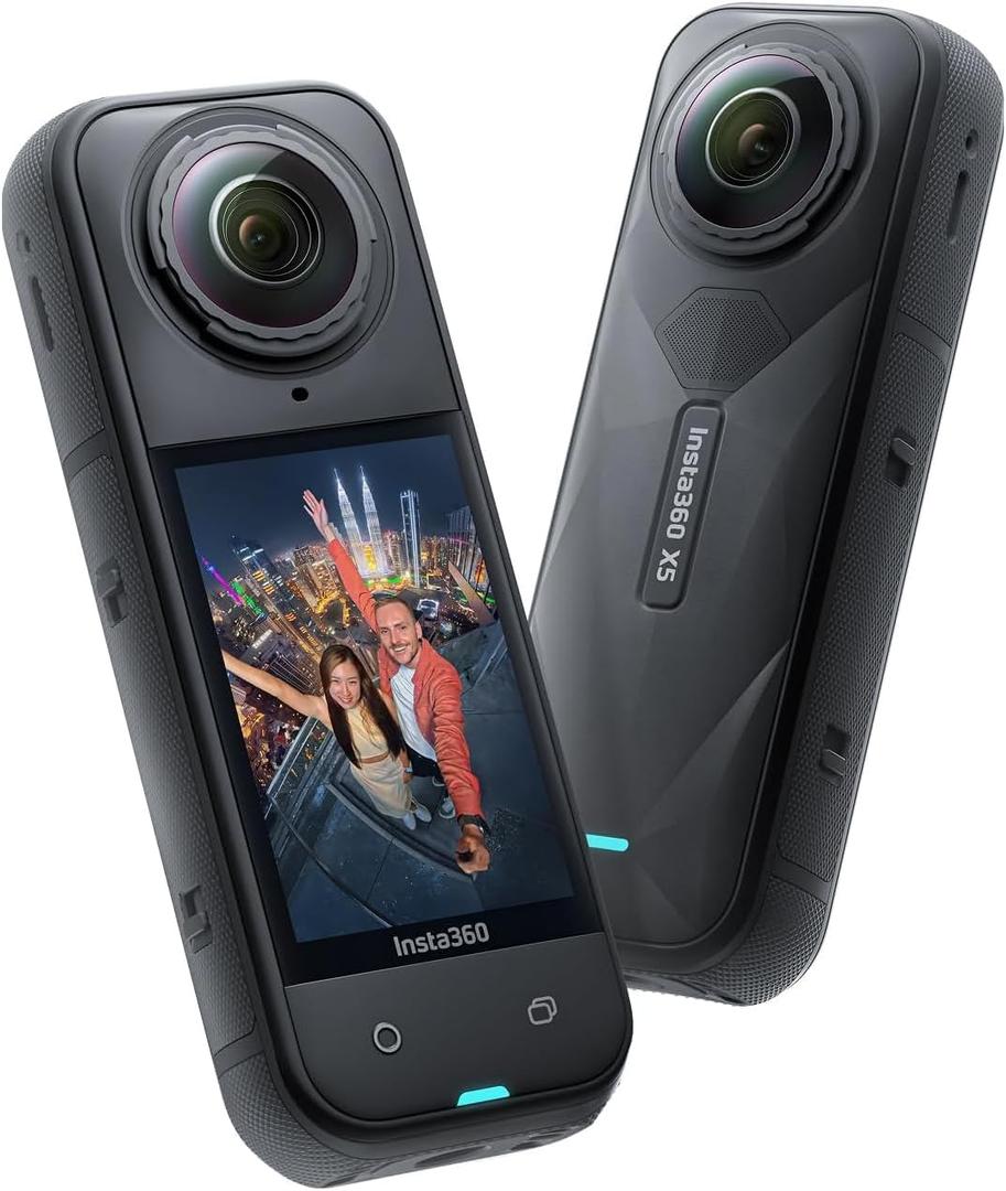 Insta360 X5 - Waterproof 8K 360 Action Camera, Leading Low Light, Invisible Selfie Stick Effect, Rugged and Replaceable Lens, 3-Hour Battery, Built-in Wind Guard, Stabilization, Triple AI Chip Design