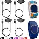 4 Pack Magic Band Charger Compatible with Disney-Magic Band Plus, 3.3ft Replacement Charger Only Compatible with Disney-MagicBand+, Black