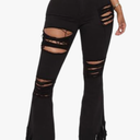 Skinny Ripped Bell Bottom Jeans for Women Classic High Waisted Flared Jean Pants XL
