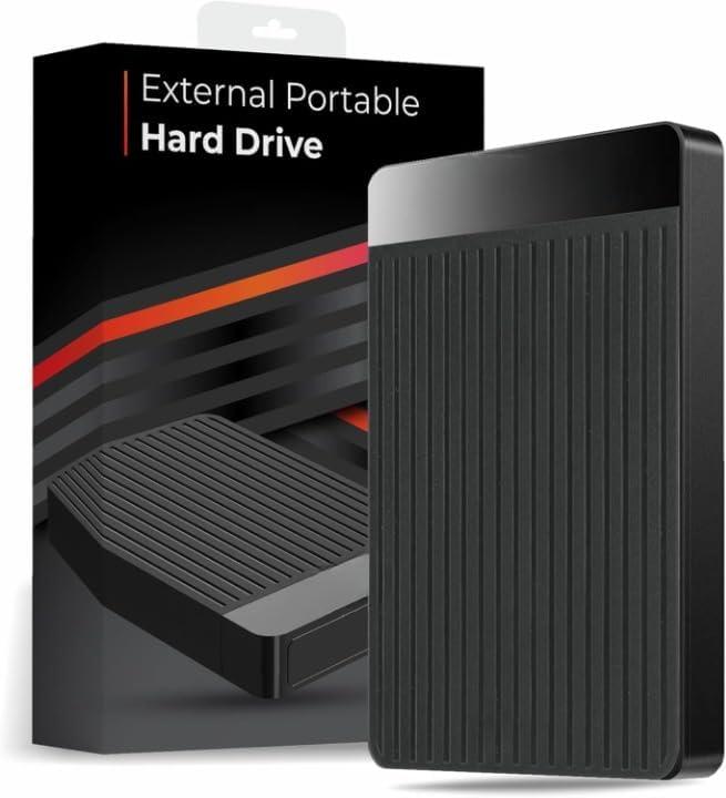 1TB External Hard Drive USB 3.1 Type C Ultra Slim HDD, Portable Hard Disk  2.5 inch Storage & Back up Data Drive Compatible with PC, Laptop, MAC, Tablet, Gaming Console (Black)
