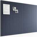 Bumusty Large Cork Board Alternative-48 x 36" Felt Bulletin Board Tiles, with 30 Pushpins, 70 Adhesive Tabs, Fine-Stripe 12-Pack, Cork Boards for Office Push Pin Board Felt Board-Navy Blue