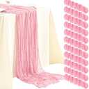 SRIZIAN 10 Pack Pink Cheesecloth Table Runners,10ft Wide Gauze Boho Table Runners for Bridal Shower Wedding Birthday Party Table Decorations