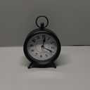 Vintage Black Table Clock on Stand, Decorative Desk and Shelf ClockDecorative Battery Operated Table Top Clock for Living RoomSilent Non-Ticking(Small) (8.7"H)