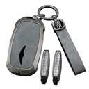 Ontto Car Key Fob Cover Key Case Fit for Genesis GV60 GV70 GV80 GV90 G70 G80 G90 2026 2025 2024 2023 2022 2021,Metal and PVC Key Skin with Keychain,Antiscratched and Protective,Grey