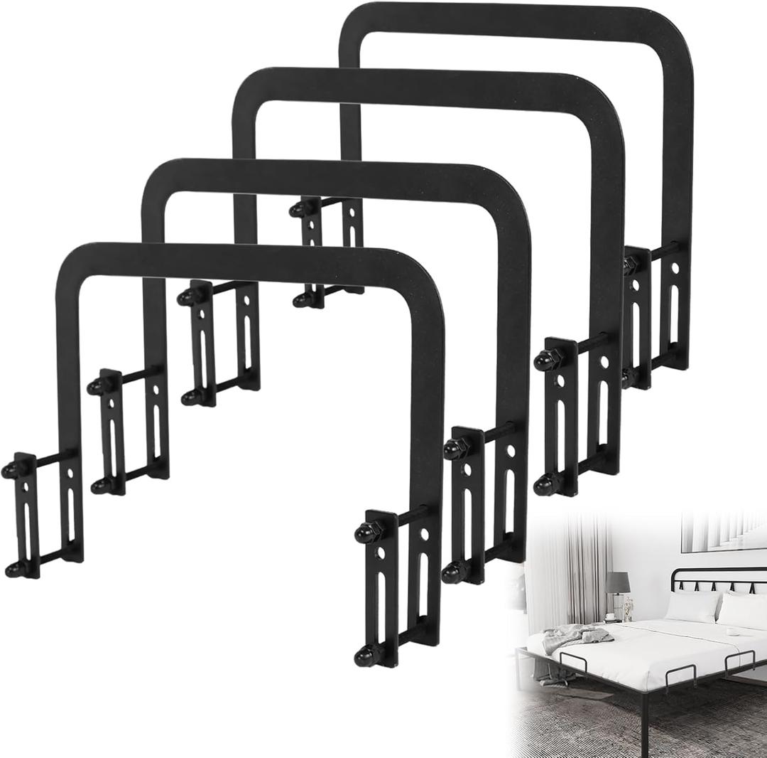 Rioychan Mattress Slide Stopper Keep Bed from Sliding, Non-Slip Mattress Holder Gripper Retainer Bart o Prevent Sliding for Metal Bed Frame - 4 PCS