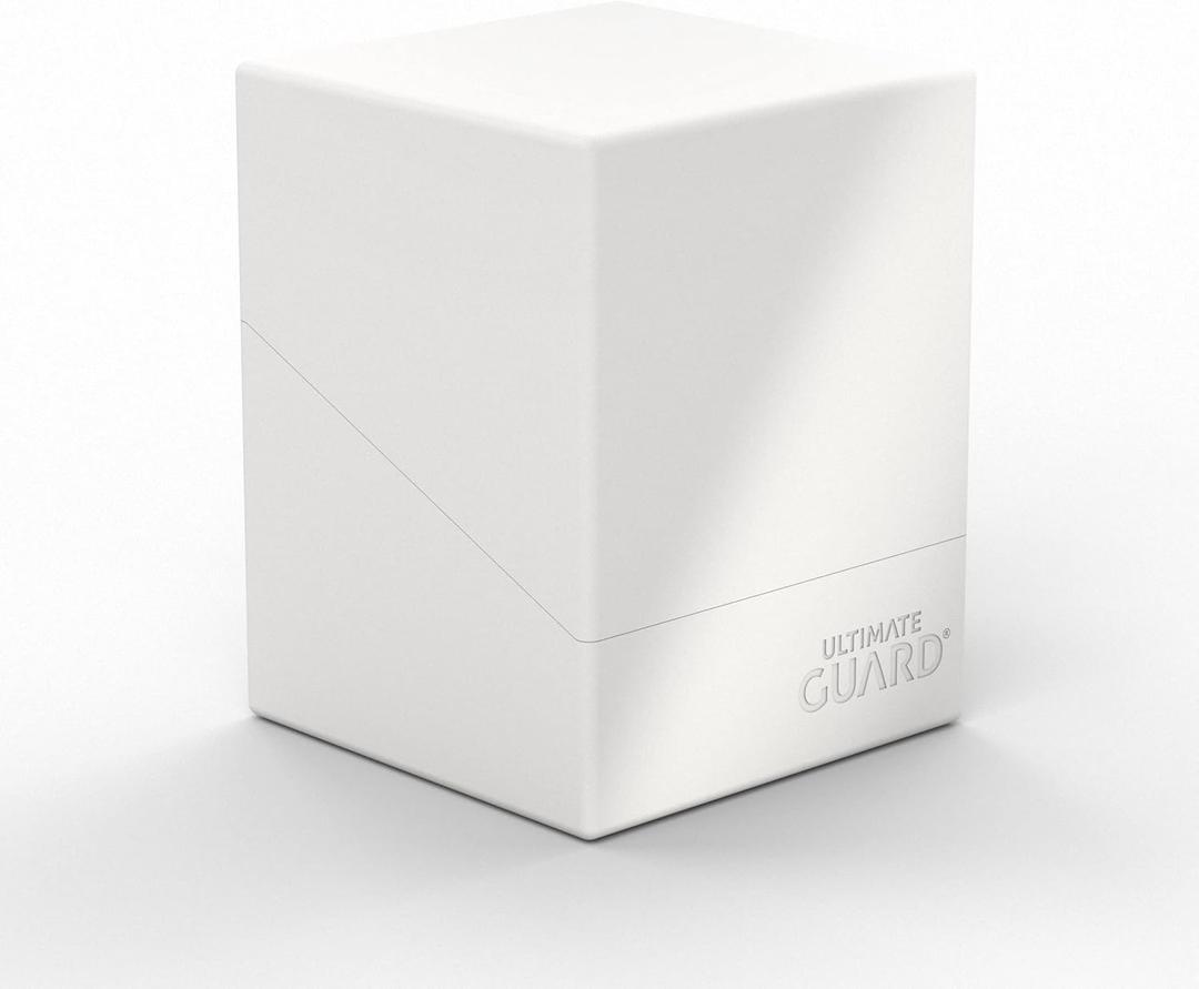 Ultimate Guard Boulder Solid 100+, Deck Case for 100 Double-Sleeved TCG Cards, White, Secure & Durable Storage for Trading Card Games, No Transparency