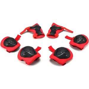 Roller Skate Guards 6piece Set Children Balance Bike Scooter Knee Guards 2 Wrist Guards 2 Hand Guards 2 Sports Safety Protection (Red)