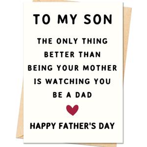 10 x Fathers Day Card Gifts for Son, Father’s Day Cards Gifts Decorations for Son from Mom