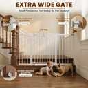 Mumeasy 29.7-57" Extra Wide Baby Gate, Auto Close Large Dog Gate for Doorways, No Drilling Pressure Mounted Pet Safety Gate for Stairs, Easy Walk Through Child Gate for Hallways, House, Indoor, White