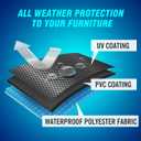 Velway Patio Furniture Cover Outdoor, Waterproof Rectangular Patio Table Chair Sofa Set Cover, 67Lx37Wx28H, All Weather Oxford Tear-Resistant Material with Zipper Carrying Bag Windproof Buckles
