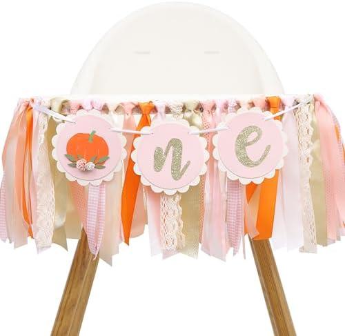 Amazon.com: Little Pumpkin High Chair Banner - Fall 1st Birthday Decoration for Girls, Our Little Pumpkin Is One Highchair Banner, Halloween Thanksgiving 1st Birthday Decor : Toys & Games