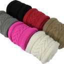 BomKinta Knee High Socks Women - Warm Knit Cozy Leg Warmers - Thick Boot Stockings for Women Size 5-10 (Khaki)