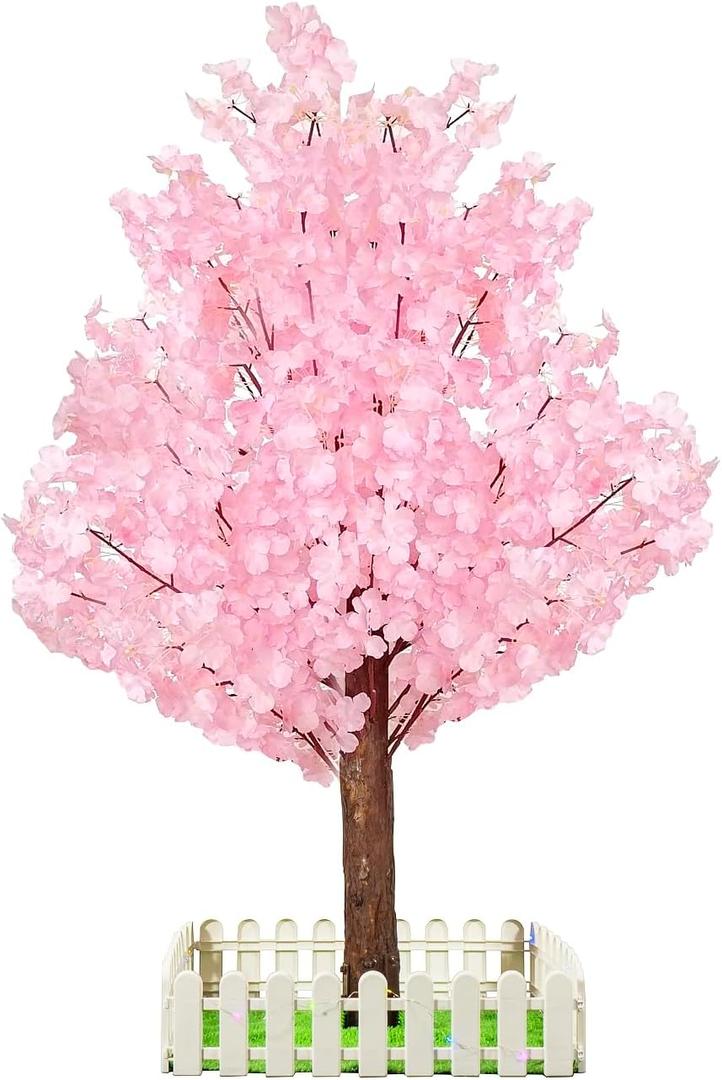 Artificial Cherry Blossom Tree - Handmade Pink Fake Cherry Blossom Tree Centerpieces for Wedding Party Christmas Garden Indoor & Outdoor (4 FT)