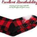 Slipper Socks for Women with Grippers, Fuzzy Christmas Socks Fluffy Cabin Cozy Winter Thick Warm Comfy Fleece Soft for Indoor Outdoor Room (One Size Wide, Red & Black Plaid)